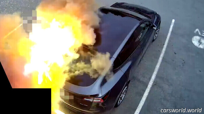 EV Charger Adapter Explodes Shortly After Tesla is Plugged In | Carscoops